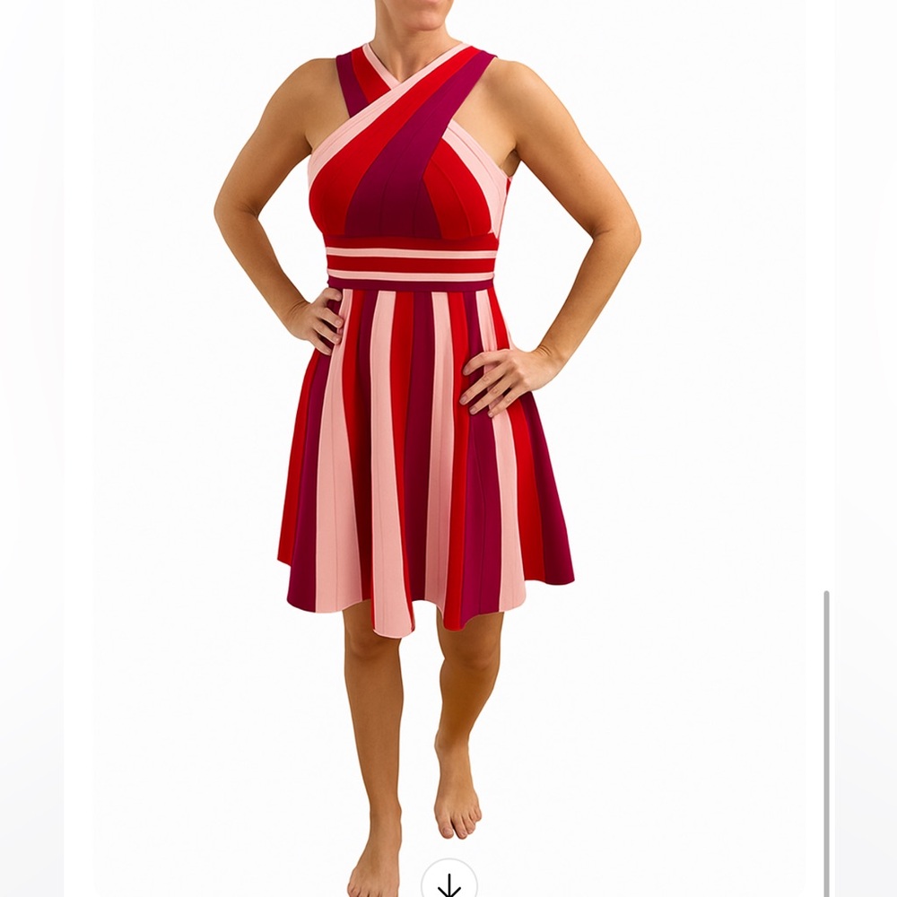 Ted Baker Metropolis Striped Knit Skater Dress - Size 2